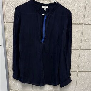 Joie Navy Blue Long Sleeve Blouse
